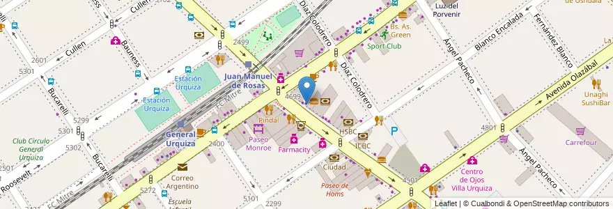 Mapa de ubicacion de Instituto ESBA - Villa Urquiza, Villa Urquiza en Argentina, Ciudad Autónoma De Buenos Aires, Comuna 12, Buenos Aires.