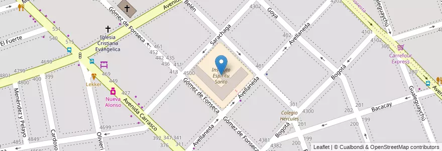 Mapa de ubicacion de Instituto Espíritu Santo, Velez Sarsfield en Argentinien, Ciudad Autónoma De Buenos Aires, Buenos Aires, Comuna 10.