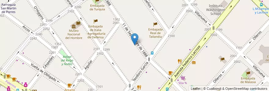 Mapa de ubicacion de Instituto Esquiú, Palermo en Argentinien, Ciudad Autónoma De Buenos Aires, Buenos Aires, Comuna 14.