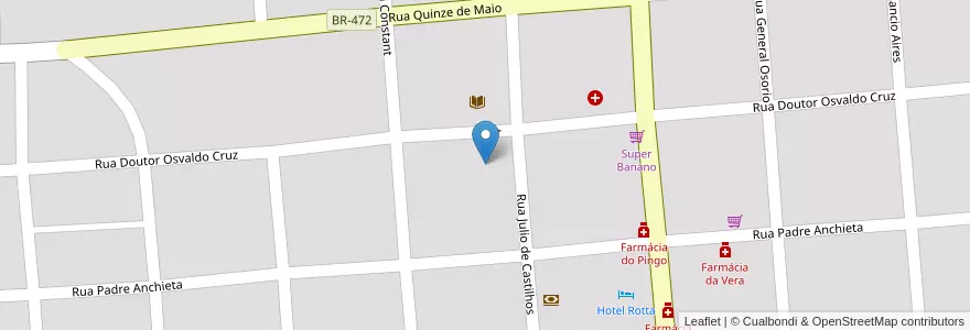 Mapa de ubicacion de Instituto Estadual de Educação São Francisco Xavier en Brazil, Jižní Region, Rio Grande Do Sul, Região Geográfica Intermediária De Ijui, Região Geográfica Imediata De Cerro Largo, Porto Xavier.