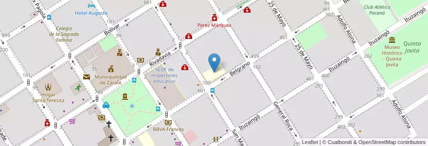 Mapa de ubicacion de Instituto Estrada en アルゼンチン, ブエノスアイレス州, Partido De Zárate.