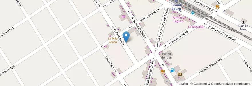 Mapa de ubicacion de Instituto Evangélico Argentino en Argentina, Buenos Aires, Partido De Malvinas Argentinas, Grand Bourg.