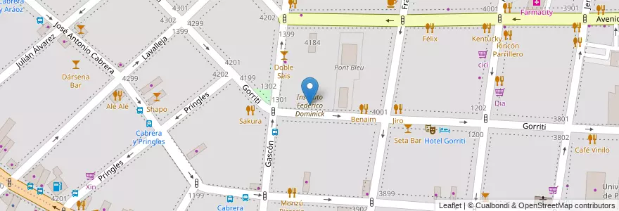 Mapa de ubicacion de Instituto Federico Dominick, Palermo en アルゼンチン, Ciudad Autónoma De Buenos Aires, ブエノスアイレス.