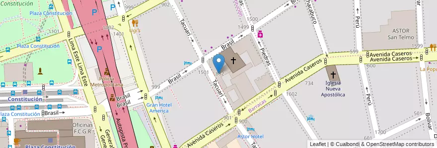 Mapa de ubicacion de Instituto Felicia Ramon de Palacios, Constitucion en Argentinië, Ciudad Autónoma De Buenos Aires, Comuna 4, Comuna 1, Buenos Aires.
