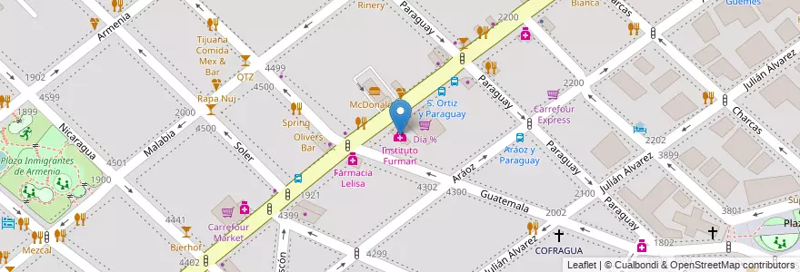 Mapa de ubicacion de Instituto Furman, Palermo en Аргентина, Буэнос-Айрес, Буэнос-Айрес, Comuna 14.