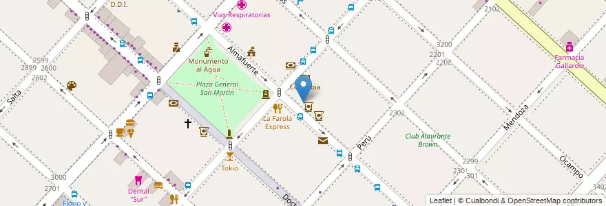 Mapa de ubicacion de Instituto Gastronómico Internacional en 아르헨티나, 부에노스아이레스주, Partido De La Matanza, San Justo.