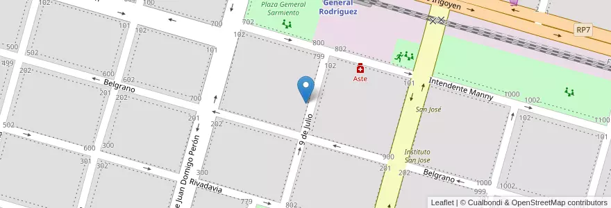 Mapa de ubicacion de Instituto General Martin Rodriguez en Argentina, Provincia Di Buenos Aires, Partido De General Rodríguez.