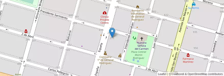 Mapa de ubicacion de Instituto General Martín Rodríguez en Argentinië, Buenos Aires, Partido De General Rodríguez.