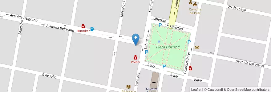 Mapa de ubicacion de Instituto General San Martín en Argentina, Santa Fe, Departamento Las Colonias, Municipio De Pilar, Pilar.
