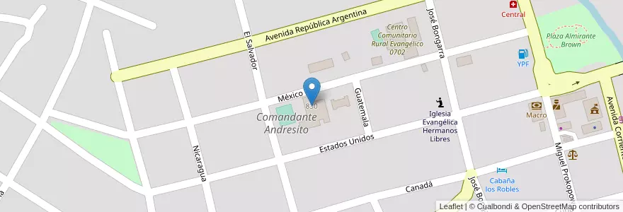 Mapa de ubicacion de Instituto General Urquiza 0701 en 아르헨티나, Misiones, Departamento General Manuel Belgrano, Municipio De Comandante Andresito, Comandante Andresito.