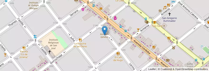 Mapa de ubicacion de Instituto Génesis, Villa Crespo en 阿根廷, Ciudad Autónoma De Buenos Aires, 布宜诺斯艾利斯, Comuna 15.