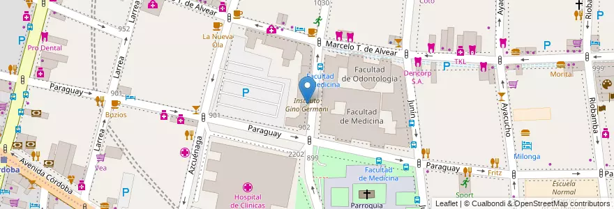 Mapa de ubicacion de Instituto Gino Germani, Recoleta en アルゼンチン, Ciudad Autónoma De Buenos Aires, Comuna 2, ブエノスアイレス.