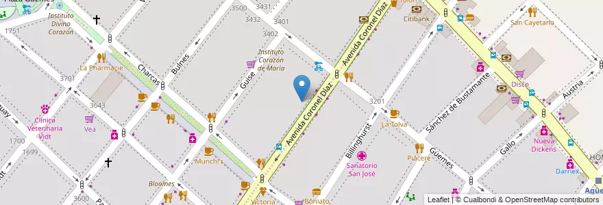 Mapa de ubicacion de Instituto González Pecotche, Palermo en آرژانتین, Ciudad Autónoma De Buenos Aires, Buenos Aires.