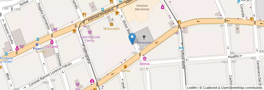 Mapa de ubicacion de Instituto Gral. Justo José de Urquiza, Caballito en آرژانتین, Ciudad Autónoma De Buenos Aires, Buenos Aires, Comuna 6.