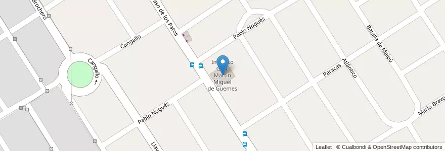Mapa de ubicacion de Instituto Gral. Martin Miguel de Güemes en アルゼンチン, ブエノスアイレス州, Partido De Malvinas Argentinas.