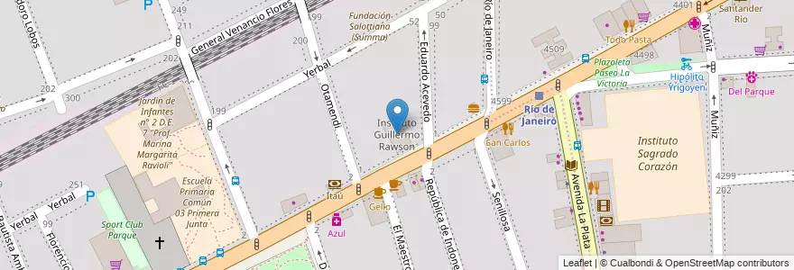 Mapa de ubicacion de Instituto Guillermo Rawson, Caballito en آرژانتین, Ciudad Autónoma De Buenos Aires, Buenos Aires, Comuna 6.