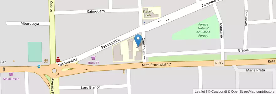 Mapa de ubicacion de Instituto Hindenburg 0603 en アルゼンチン, ミシオネス州, Departamento Eldorado, Municipio De Eldorado, Eldorado.