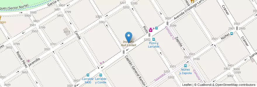 Mapa de ubicacion de Instituto Hull Cordell, Saavedra en Argentinië, Ciudad Autónoma De Buenos Aires, Comuna 12, Buenos Aires.