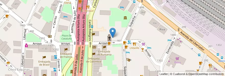 Mapa de ubicacion de Instituto Incorporado Josefa Capdevilla de Gutiérrez, Retiro en アルゼンチン, Ciudad Autónoma De Buenos Aires, Comuna 1, ブエノスアイレス.