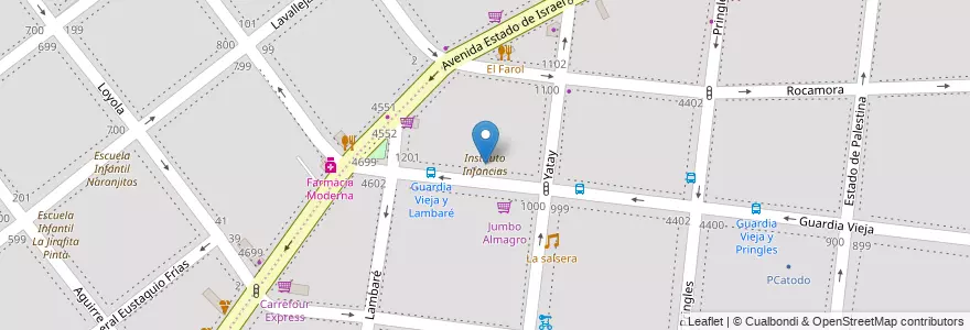 Mapa de ubicacion de Instituto Infancias, Almagro en アルゼンチン, Ciudad Autónoma De Buenos Aires, ブエノスアイレス.