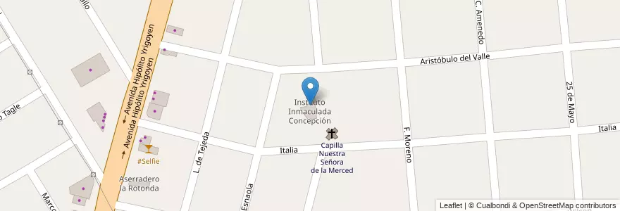 Mapa de ubicacion de Instituto Inmaculada Concepción en アルゼンチン, ブエノスアイレス州, Partido De Almirante Brown, Burzaco.