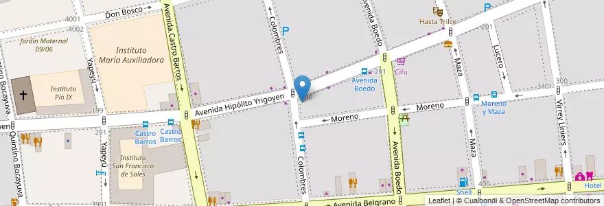 Mapa de ubicacion de Instituto Intengral de Educación, Almagro en 아르헨티나, Ciudad Autónoma De Buenos Aires, Comuna 5, 부에노스아이레스.