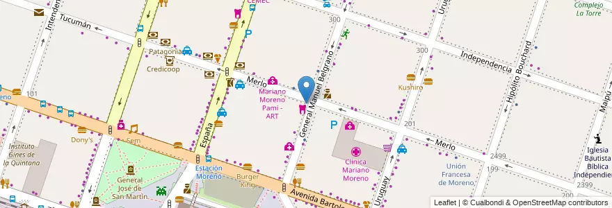 Mapa de ubicacion de Instituto IPI en Argentinien, Provinz Buenos Aires, Partido De Moreno, Moreno.