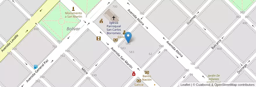 Mapa de ubicacion de Instituto Jesús Sacramentado en Arjantin, Buenos Aires, Partido De Bolívar, Bolívar.