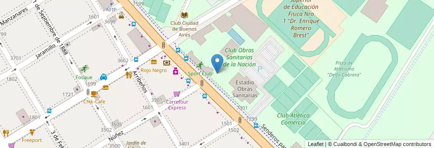 Mapa de ubicacion de Instituto José Ingenieros, Nuñez en Arjantin, Ciudad Autónoma De Buenos Aires, Buenos Aires, Comuna 13.