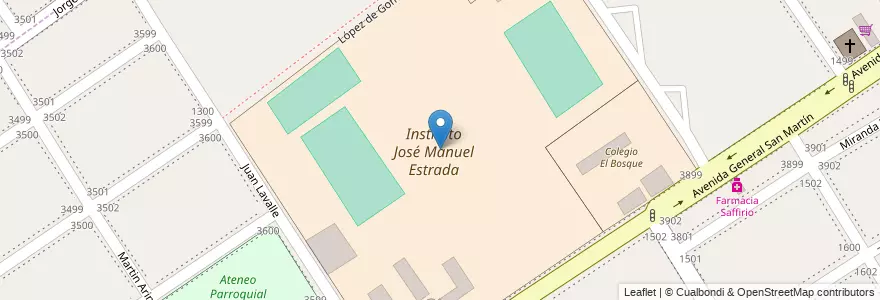 Mapa de ubicacion de Instituto José Manuel Estrada en الأرجنتين, بوينس آيرس, Partido De Almirante Brown, Rafael Calzada.