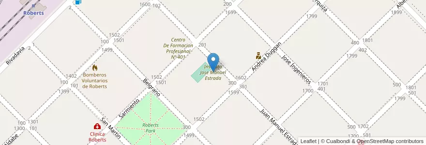 Mapa de ubicacion de Instituto Jose Manuel Estrada en Arjantin, Buenos Aires, Partido De Lincoln.