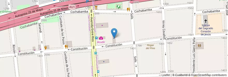 Mapa de ubicacion de Instituto Jose Manuel Estrada, Constitucion en Argentinië, Ciudad Autónoma De Buenos Aires, Buenos Aires.
