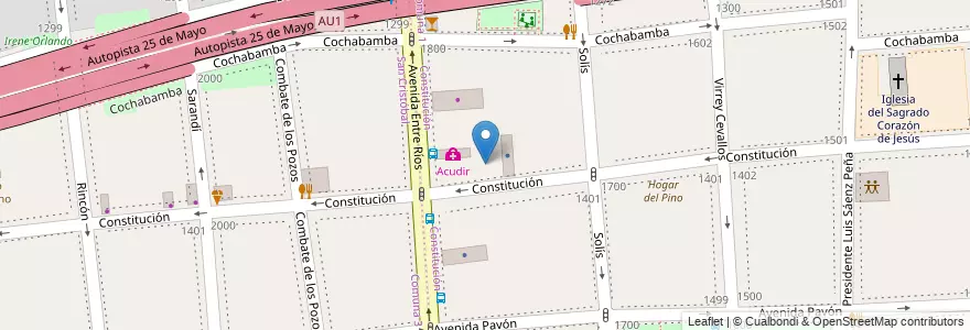 Mapa de ubicacion de Instituto José Manuel Estrada, Constitucion en Argentine, Ciudad Autónoma De Buenos Aires, Buenos Aires.