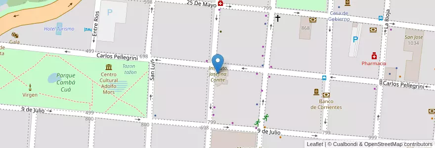 Mapa de ubicacion de Instituto Josefina Contte en Arjantin, Corrientes, Departamento Capital, Corrientes.