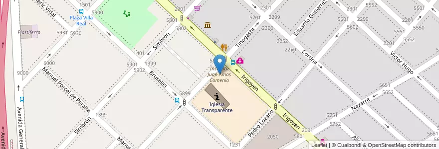 Mapa de ubicacion de Instituto Juan Amos Comenio, Villa Real en آرژانتین, Ciudad Autónoma De Buenos Aires, Buenos Aires, Comuna 10, Partido De Tres De Febrero.