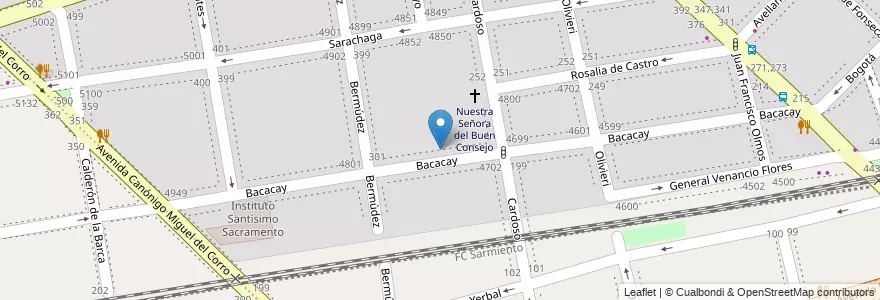 Mapa de ubicacion de Instituto Juan Bautista Berthier, Velez Sarsfield en Аргентина, Буэнос-Айрес, Буэнос-Айрес, Comuna 10.
