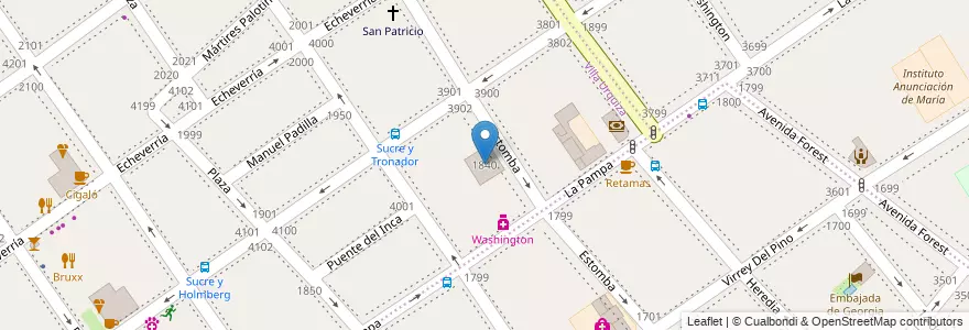 Mapa de ubicacion de Instituto Juan Santos Gaynor, Villa Urquiza en 아르헨티나, Ciudad Autónoma De Buenos Aires, Comuna 12, 부에노스아이레스.