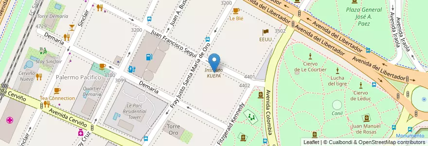 Mapa de ubicacion de Instituto KUEPA, Palermo en Argentinië, Ciudad Autónoma De Buenos Aires, Buenos Aires, Comuna 14.