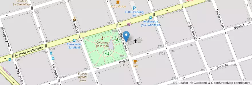 Mapa de ubicacion de Instituto La Candelaria, Floresta en 아르헨티나, Ciudad Autónoma De Buenos Aires, 부에노스아이레스, Comuna 10.