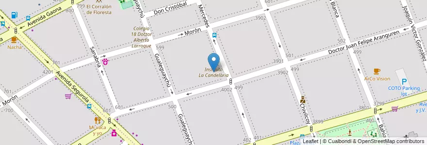 Mapa de ubicacion de Instituto La Candelaria, Floresta en 阿根廷, Ciudad Autónoma De Buenos Aires, 布宜诺斯艾利斯, Comuna 10.