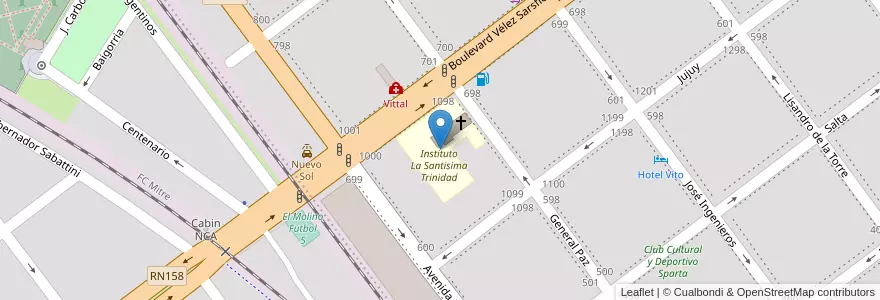 Mapa de ubicacion de Instituto La Santisima Trinidad en Аргентина, Кордова, Departamento General San Martín, Pedanía Villa María, Municipio De Villa María, Villa María.