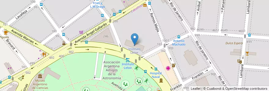 Mapa de ubicacion de Instituto Leloir, Caballito en آرژانتین, Ciudad Autónoma De Buenos Aires, Buenos Aires, Comuna 6.