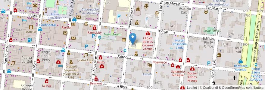Mapa de ubicacion de Instituto Lisandro de La Torre en Argentinien, Misiones, Departamento Capital, Municipio De Posadas, Posadas.