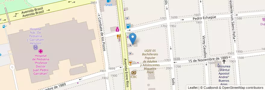 Mapa de ubicacion de Instituto Los Angeles, Constitucion en アルゼンチン, Ciudad Autónoma De Buenos Aires, Comuna 4, ブエノスアイレス.