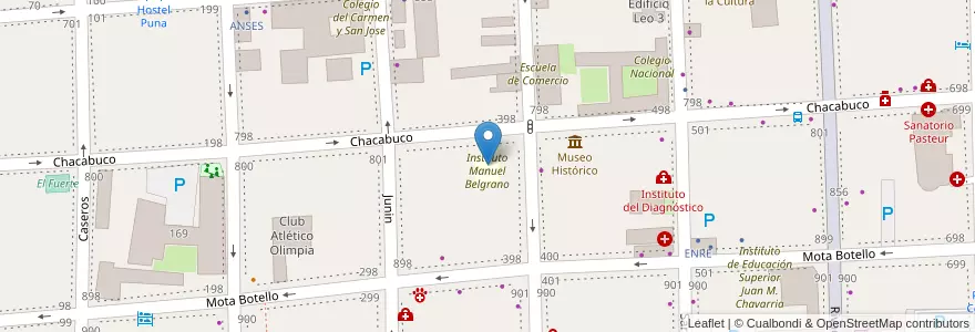 Mapa de ubicacion de Instituto Manuel Belgrano en الأرجنتين, Catamarca, Departamento Capital, Municipio De San Fernando Del Valle De Catamarca, San Fernando Del Valle De Catamarca.