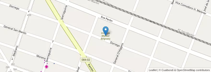 Mapa de ubicacion de Instituto Manuel Belgrano en アルゼンチン, ブエノスアイレス州, Partido Del Pilar, Presidente Derqui.
