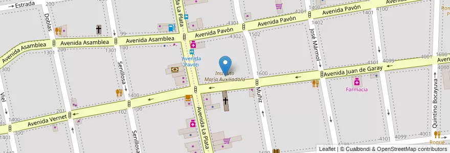 Mapa de ubicacion de Instituto María Auxiliadora, Boedo en アルゼンチン, Ciudad Autónoma De Buenos Aires, Comuna 5, ブエノスアイレス.