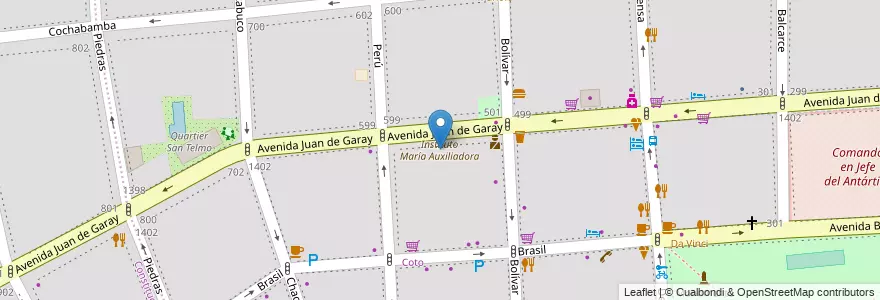 Mapa de ubicacion de Instituto María Auxiliadora, San Telmo en Argentinien, Ciudad Autónoma De Buenos Aires, Comuna 1, Buenos Aires.