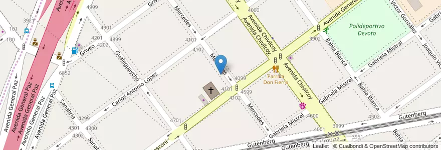 Mapa de ubicacion de Instituto Mater Dolorosa, Villa Devoto en アルゼンチン, ブエノスアイレス州, Comuna 11.