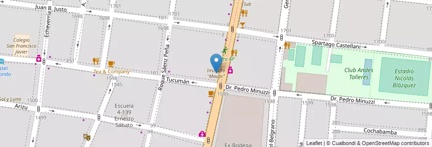 Mapa de ubicacion de Instituto "Mavor" en Argentinië, Chili, Mendoza, Godoy Cruz, Departamento Godoy Cruz, Distrito Ciudad De Godoy Cruz.
